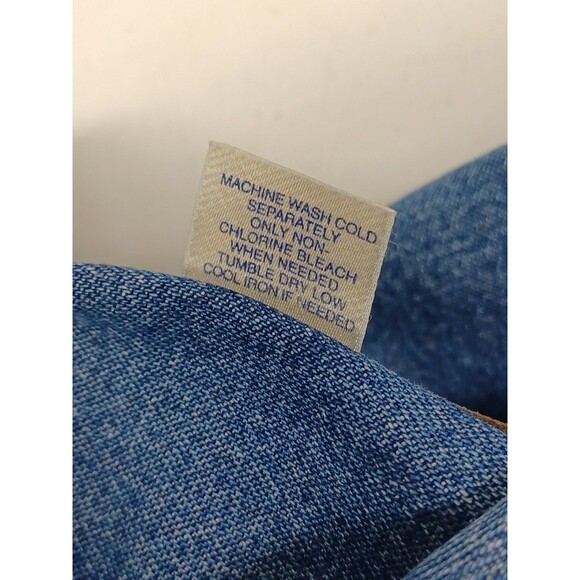 Vtg Magellan Shirt Mens XL Hunting Rifle Pistol Blue Denim Button Down Patch - Picture 10 of 10